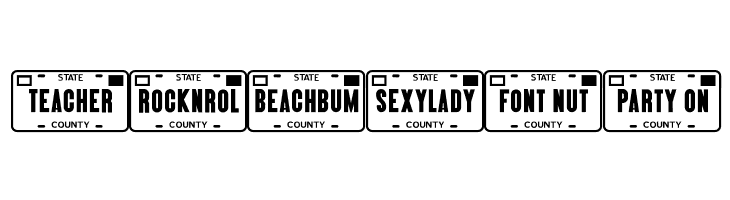 Vanity Plates JL  Free Fonts Download