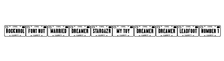 Vanity Plates JL  Free Fonts Download