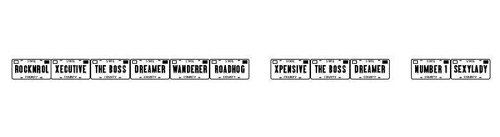 Vanity Plates JL  Free Fonts Download