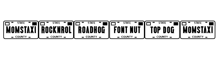 Vanity Plates JL  Free Fonts Download