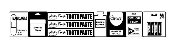 Drug Store Items JL  Free Fonts Download