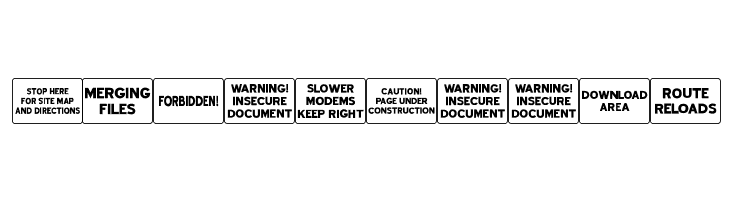 Web Road Signs JL  Free Fonts Download