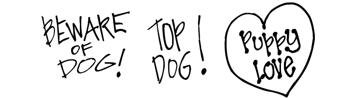 Pea KT Puppy Love Doodles  Free Fonts Download