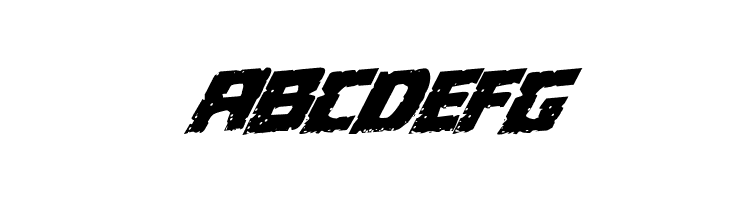 ABCDEFG Colossus Rotated Rotatalic Font
