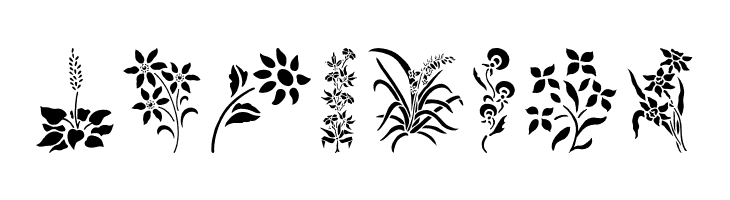 HFF Floral Stencil  Free Fonts Download