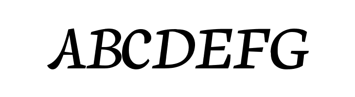 ABCDEFG Neuton Cursive Font