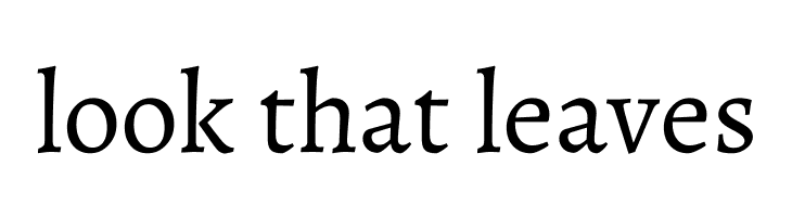 look%2Bthat%2Bleaves Alegreya Font