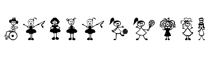 Girl Characters  Free Fonts Download