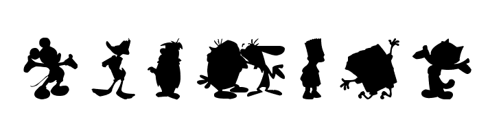 Cartoon Silhouettes  Free Fonts Download