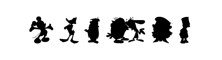 Cartoon Silhouettes  Free Fonts Download