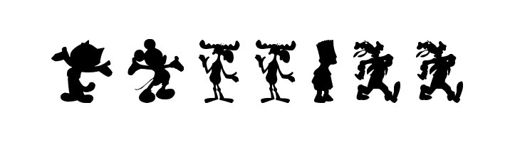 Cartoon Silhouettes  Free Fonts Download