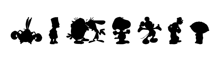Cartoon Silhouettes  Free Fonts Download