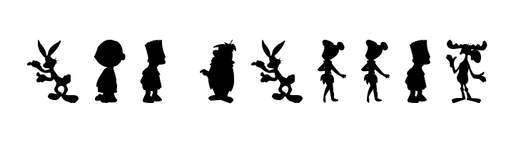 Cartoon Silhouettes  Free Fonts Download