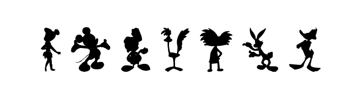 Cartoon Silhouettes  Free Fonts Download
