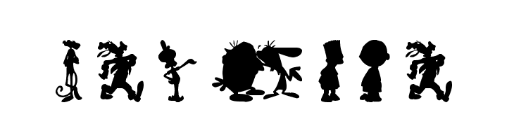 Cartoon Silhouettes  Free Fonts Download