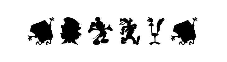 Cartoon Silhouettes  Free Fonts Download