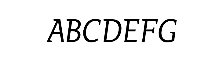 ABCDEFG PlatanBG-Italic Font
