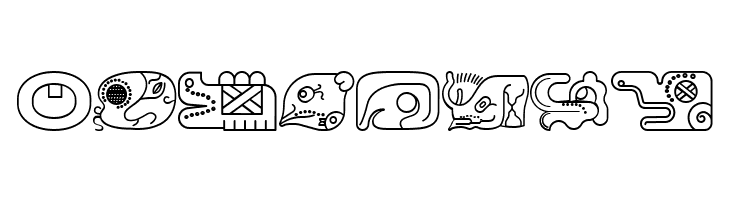 mayan glyphs outline Regular  Free Fonts Download