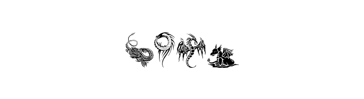 Tribal Dragons Tattoo Designs  Free Fonts Download
