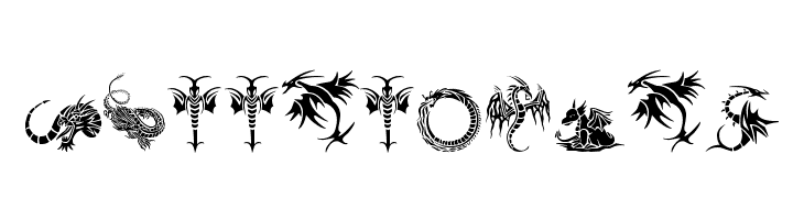 Tribal Dragons Tattoo Designs  Free Fonts Download