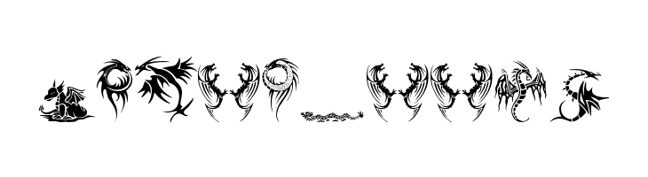 Tribal Dragons Tattoo Designs  Free Fonts Download
