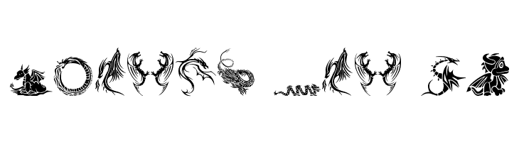 Tribal Dragons Tattoo Designs  Free Fonts Download