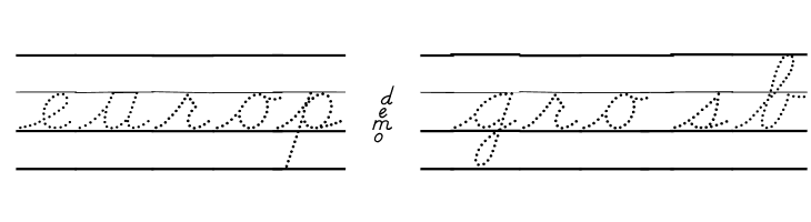 DmoDNCursiveDotLine  Free Fonts Download