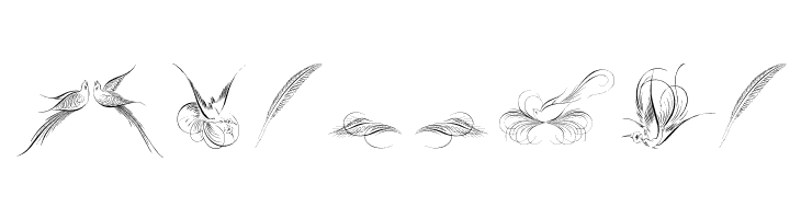 Penmanship Birds and Ornaments Free  Free Fonts Download