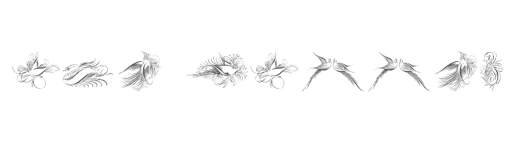 Penmanship Birds and Ornaments Free  Free Fonts Download