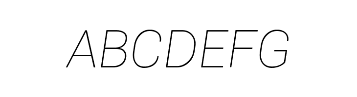 Roboto Thin Italic  Free Fonts Download