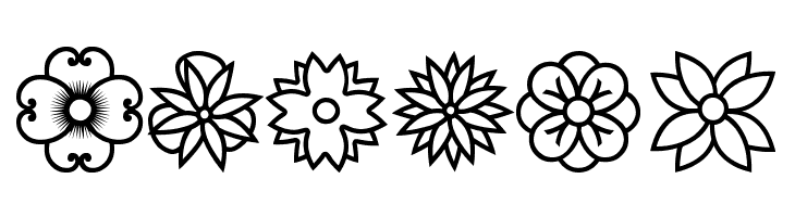 Flowers dots bats tfb  Free Fonts Download