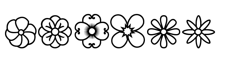 Flowers dots bats tfb  Free Fonts Download