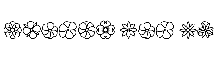 Flowers dots bats tfb  Free Fonts Download