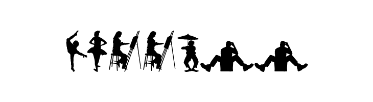 Human Silhouettes Free Two  Free Fonts Download