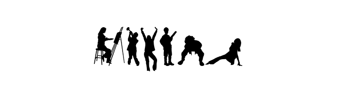 Human Silhouettes Free Two  Free Fonts Download