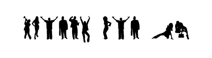 Human Silhouettes Free Two  Free Fonts Download