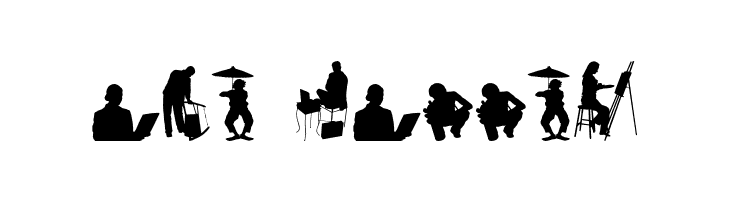 HumanSilhouettesFreeTwo  Free Fonts Download
