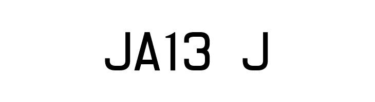 JA13XJ Registration Number JAL L.ttf Font