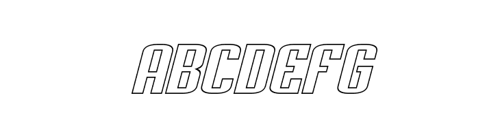 Palisoc Extended Hollow Italic  Free Fonts Download