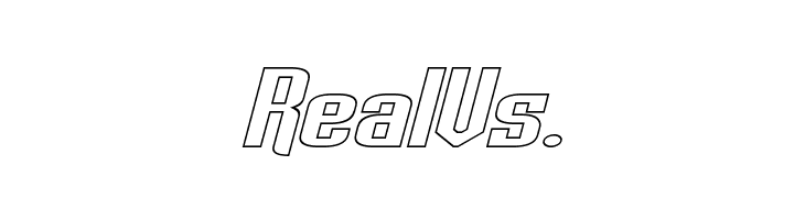 Palisoc Extended Hollow Italic  Free Fonts Download