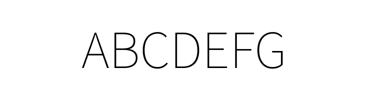 ABCDEFG Source Sans Pro ExtraLight Font