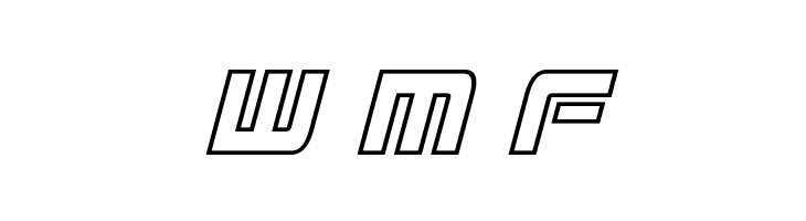 Mission GT-R Hollow Condensed Italic  Free Fonts Download