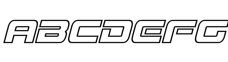 Mission GT-R Hollow Italic  Free Fonts Download