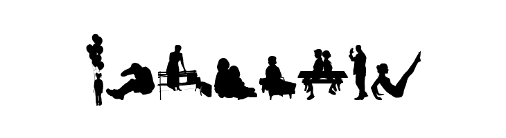 Human Silhouettes Free Four  Free Fonts Download