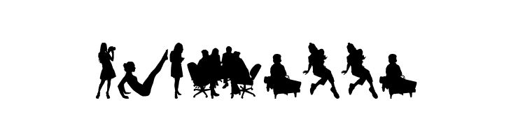 Human Silhouettes Free Four  Free Fonts Download