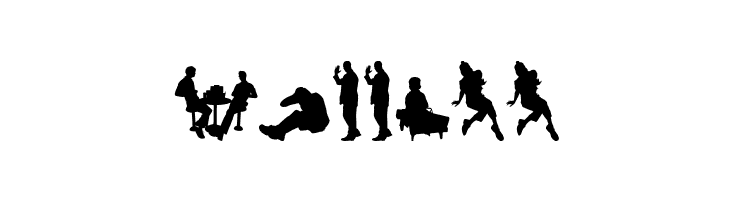 Human Silhouettes Free Four  Free Fonts Download