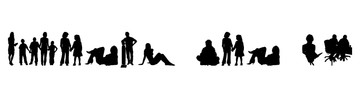 Human Silhouettes Free Four  Free Fonts Download