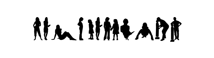 Human Silhouettes Free Four  Free Fonts Download