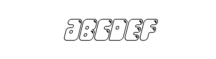 Bubble Butt Outline Italic  Free Fonts Download