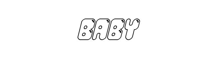 Bubble Butt Outline Italic  Free Fonts Download